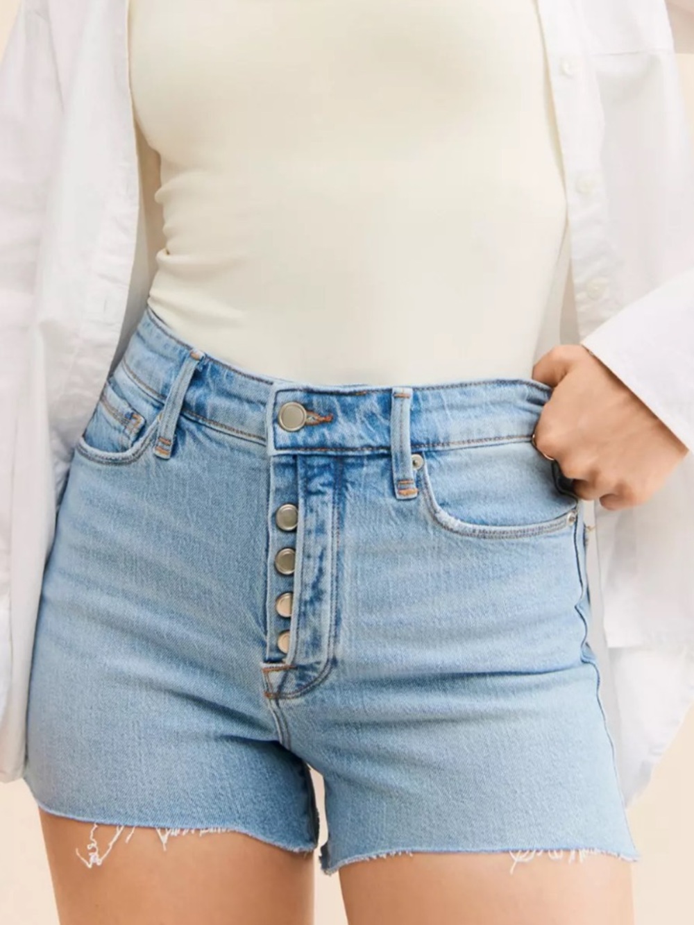 Good American | Good American Bombshell Cut-Off Shorts Indigo Blue Wash | 8 / 29